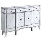 Best Furniture Outlet - Coaster - Aconitum 4-door Mirrored Storage Accent Cabinet Silver - 102595
